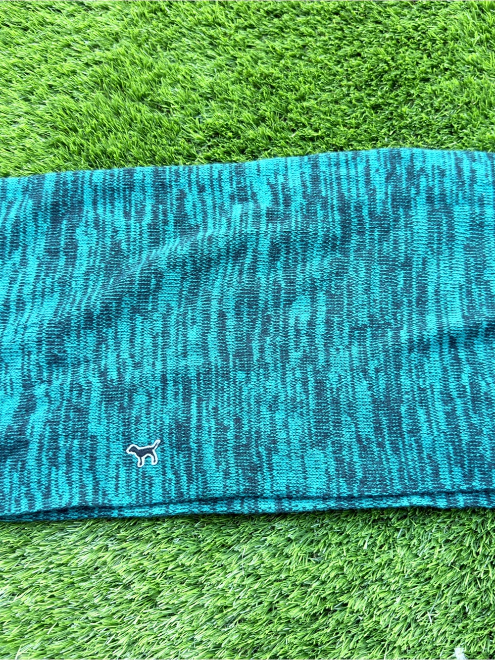 PINK Victoria's Secret Teal and Black Marled Knit Scarf